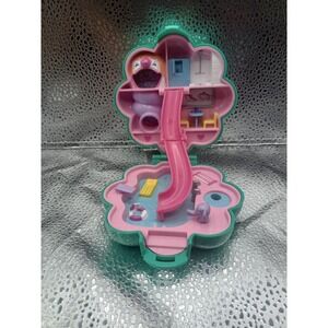 Vintage 1990 Bluebird Polly Pocket Water Park Fun Teal Flower Compact No Figures